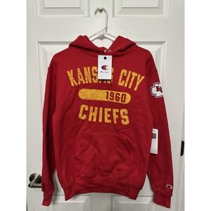 Champion Kansas City Chiefs Hoodie Sweatshirt NFL Football Pullover Men's S NWT